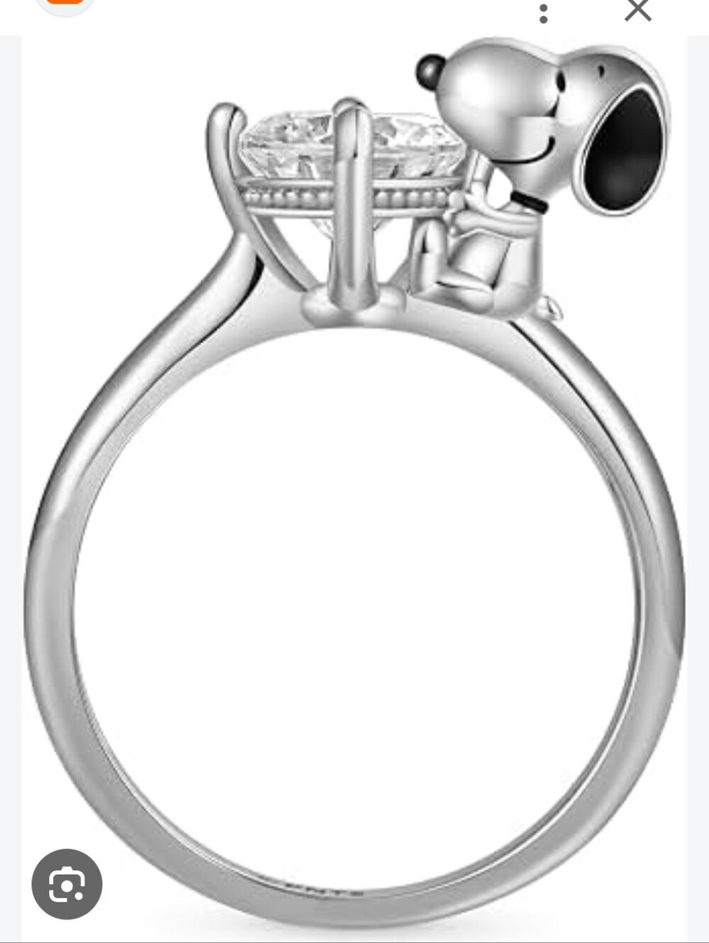 Gnoce Peanut Snoopy Hug Ring Crafted In 925 Sterling Silver - Picture 3 of 3